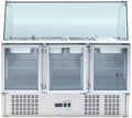 Meuble Réfrigéré à Salades 4 GN 1/1 avec 3 Portes en Verre