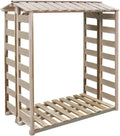 Abri en Bois Traité pour Stockage de Bois de Chauffage, Cabane de Jardin