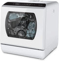Hermitlux Lave-vaisselle Compact 4 Couverts - 5 Programmes, Stérilisation 75°C, Nettoyage Intégral, Double Alimentation (Réservoir 5L/Robinet)