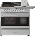 Cuisinière électrique 90 cm avec double four et hotte aspirante