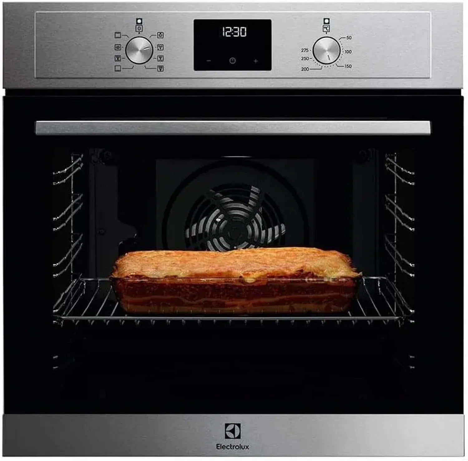 Four Electrolux COH3H54TX multifonction 72L, inox, classe A+, nettoyage facile, 7 modes, grill, préchauffage rapide, minuteur LED, sécurité enfant, cuisson double