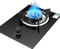Cuisinière à Gaz Intégrée 33 cm, Verre Trempé Noir, Compatible NG/LPG