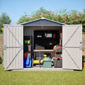 Abri de jardin en métal 240x192 cm avec porte coulissante et ventilation, 4,13 m² de rangement sécurisé