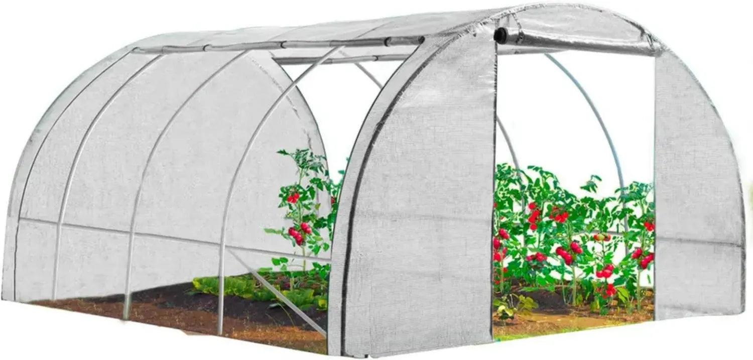 Serre de Jardin Professionnelle 12m² Blanc, Utilisable Toute l'Année, 4x3m