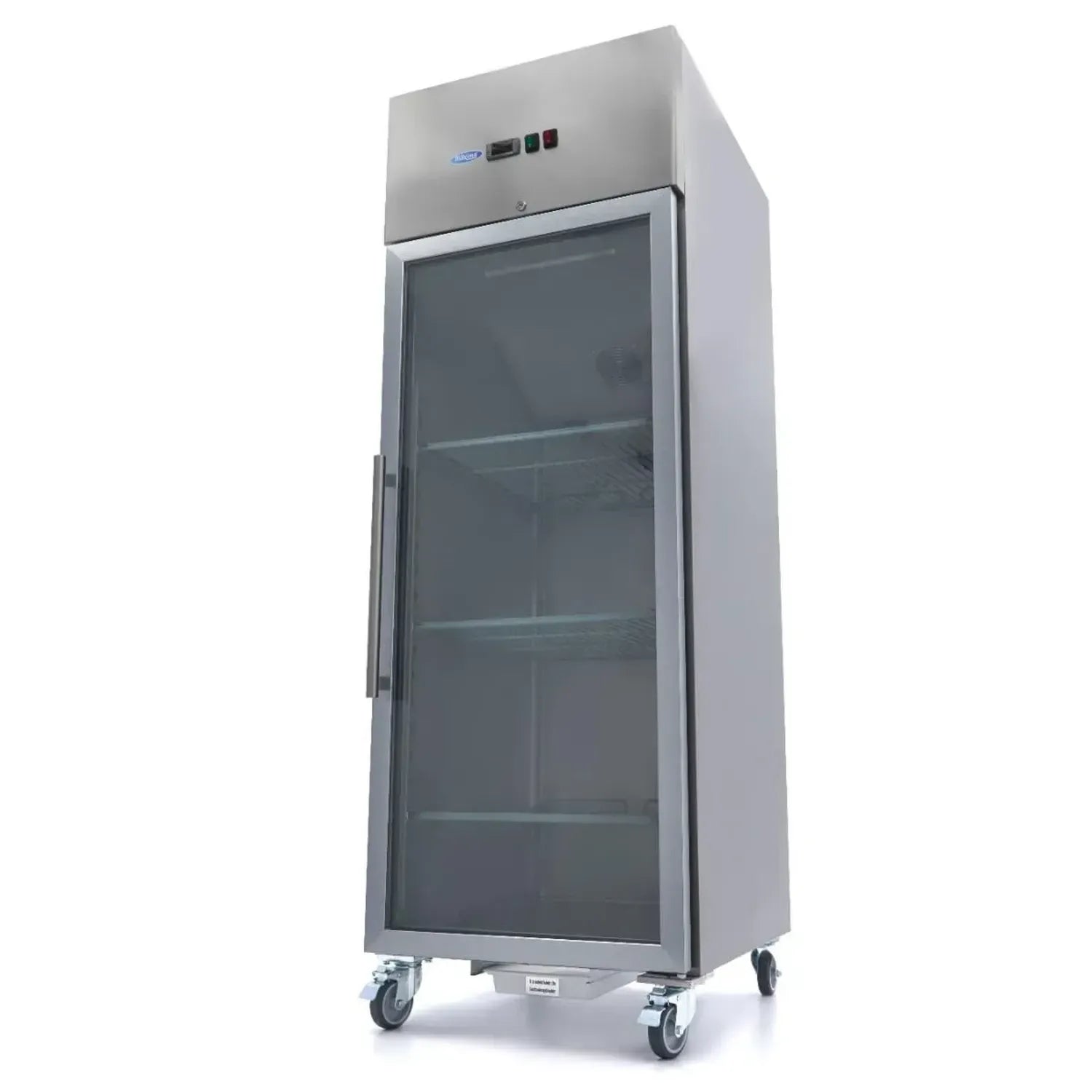 Congélateur Maxima 600 L - Acier Inoxydable - Portes en Verre - 3 Étagères Réglables GN 2/1