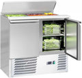 Saladette Réfrigérée Professionnelle 240L - 2 Portes GN 1/1 - Plan Inox - Température +2°C à +8°C