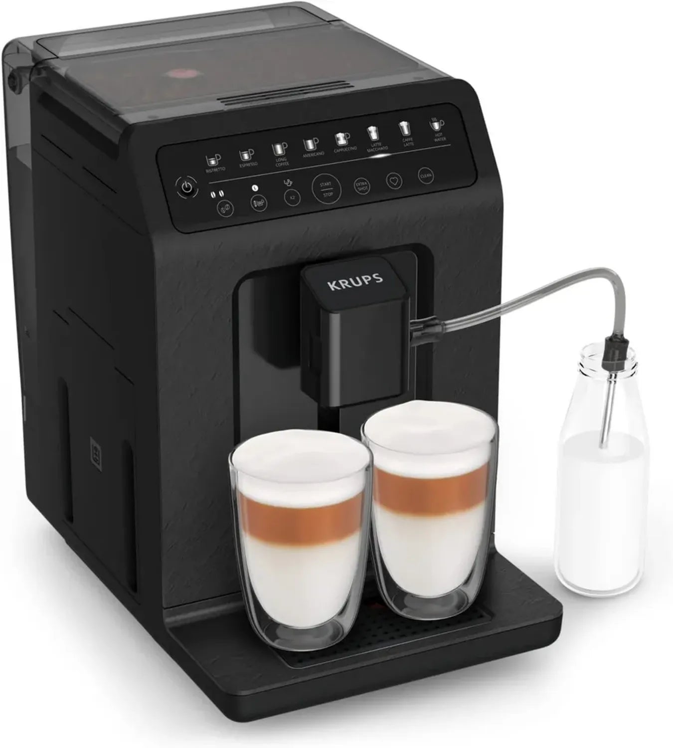 Krups Machine à Café Automatique, 8 Boissons Préprogrammées, 2 Tasses Simultanées, Facile à Entretenir, Écologique, Fabriquée en France