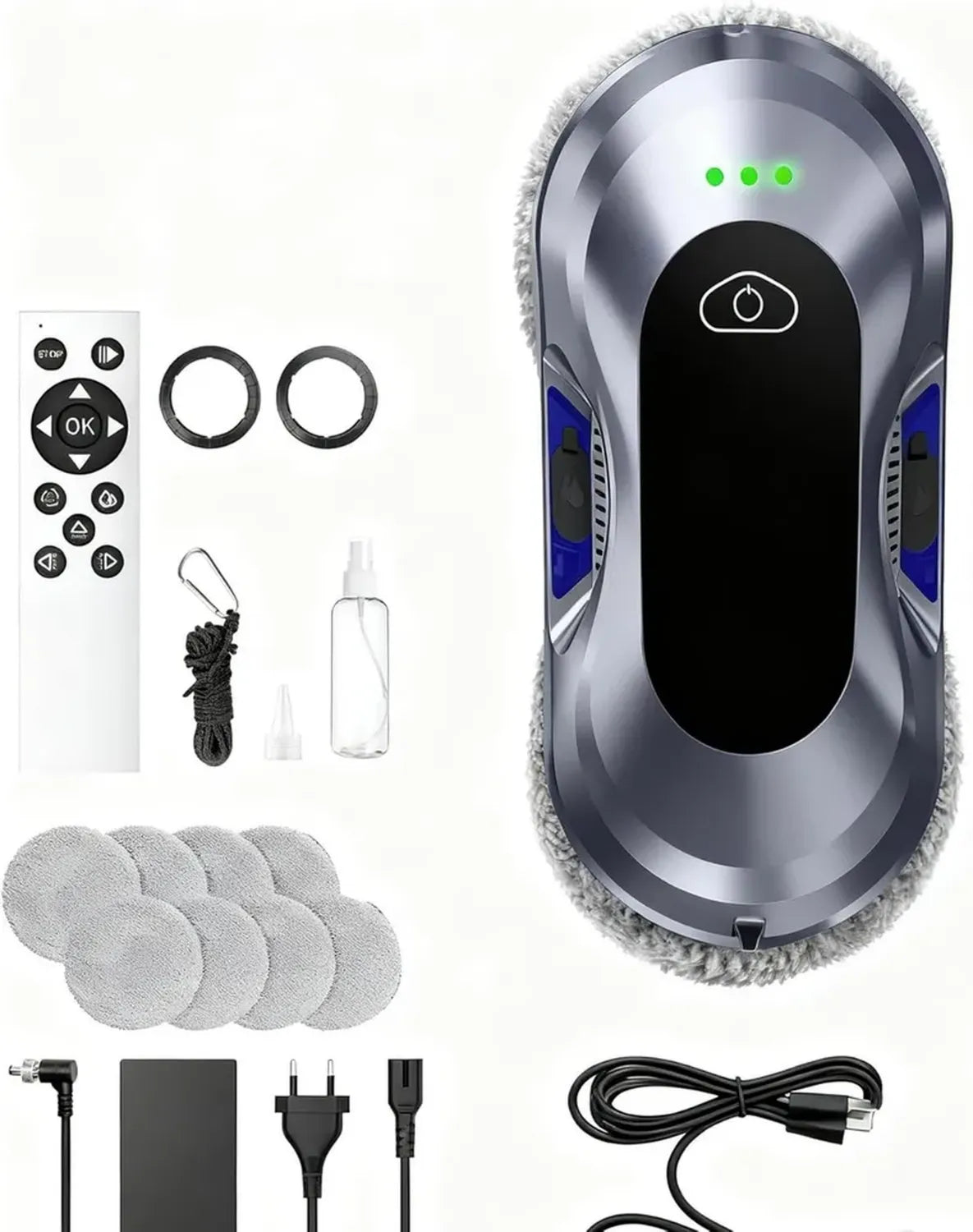 Nettoyeur de Vitres Robotisé 6000 Pa avec Double Buse, 3 Modes