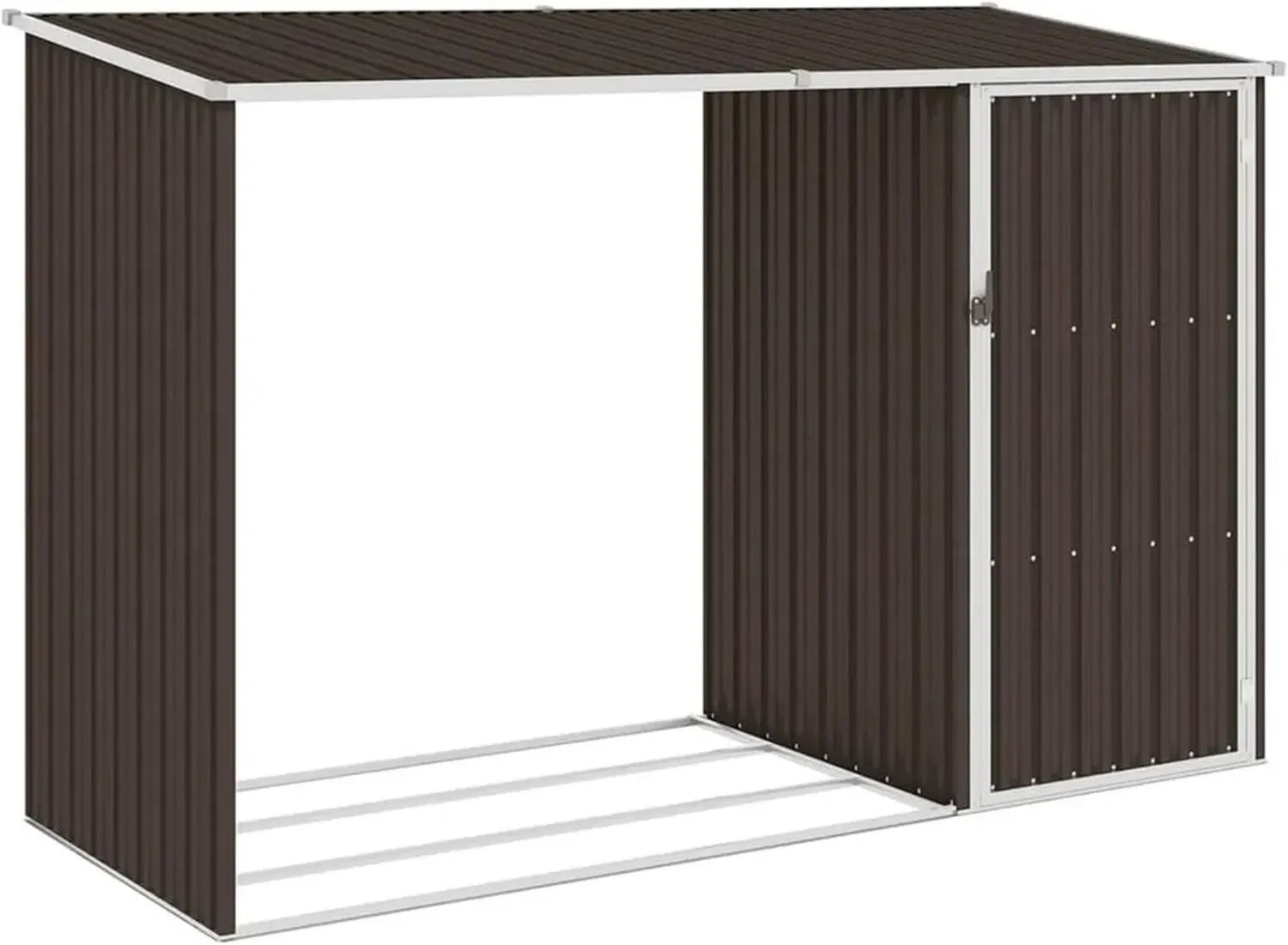 Abri de Jardin en Acier Galvanisé Marron 245x98x159 cm pour Stockage d'Outils