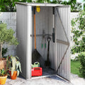Abri de Jardin Métallique Gris 119x97x210 cm en Acier Galvanisé