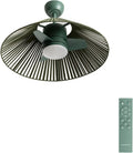 Ventilateur de Plafond Design en Corde avec Lumière Intégrée et Télécommande, Vert Sauge, Ø75 cm, 25W, LED Réglable, Fonction Été-Hiver