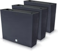 Pots à Fleurs Rectangulaires Modernes en Plastique Noir, Lot de 3, Taille 18 x 58 x 49,8 cm, 44L, Usage Intérieur