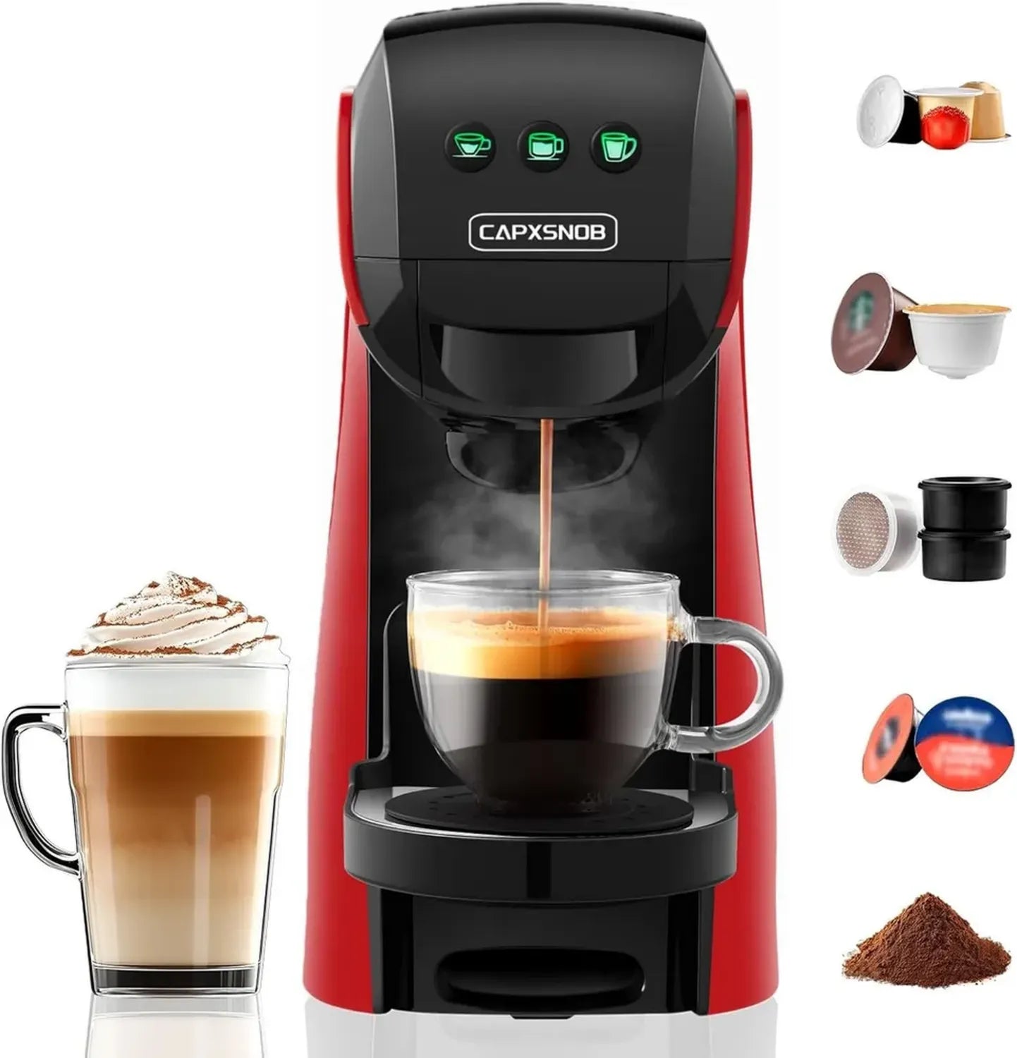 Machine à Café Multifonction 5 en 1 Compatible Capsules - 20 Bar, Réglages Personnalisables, Compacte pour Maison et Bureau