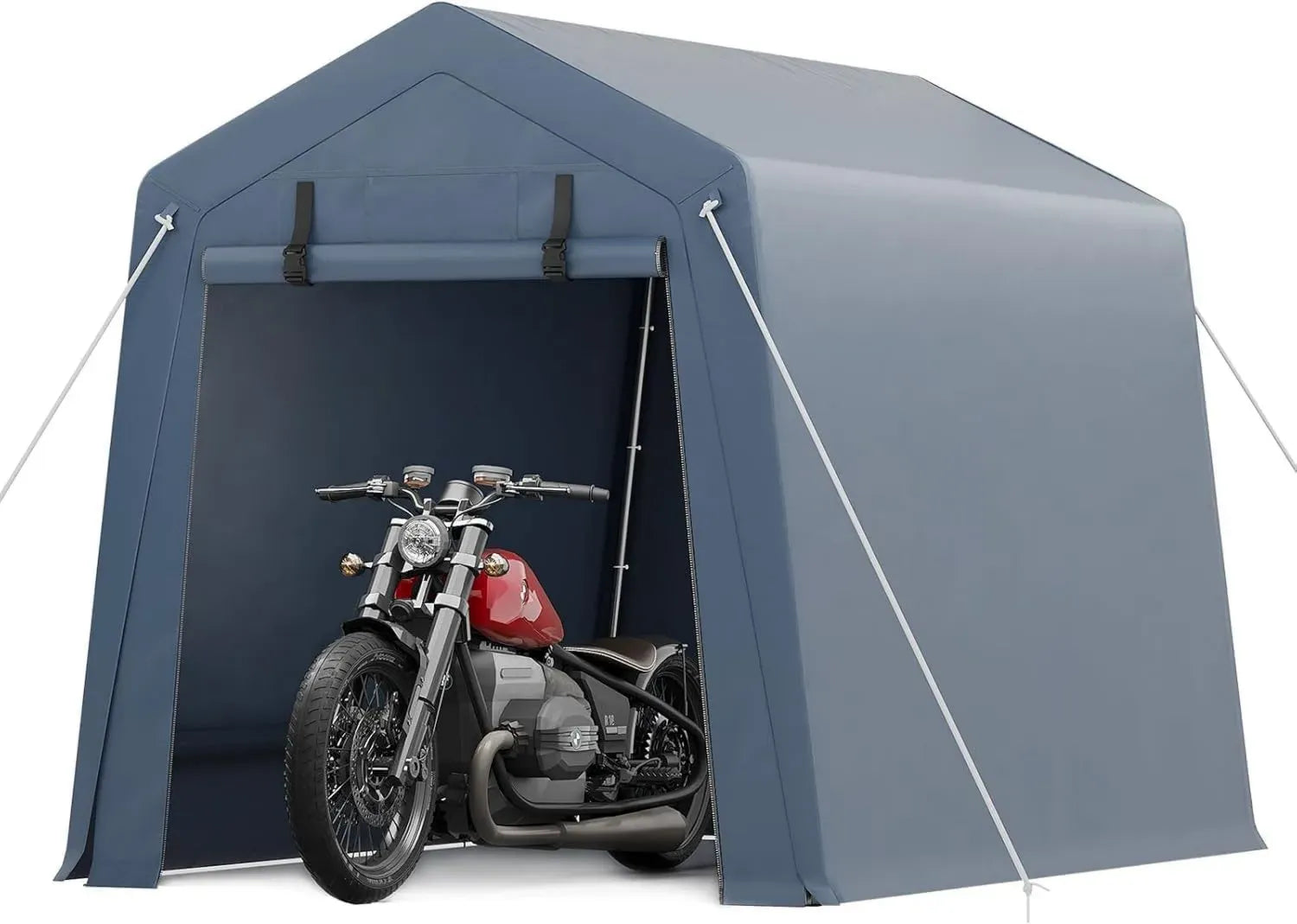 Abri temporaire Portatif, avec fenêtres en maille et aération, Protection complète pour Moto et Vélo, Stockage pour Jardin et Terrasse, 1.8 x 1.8m