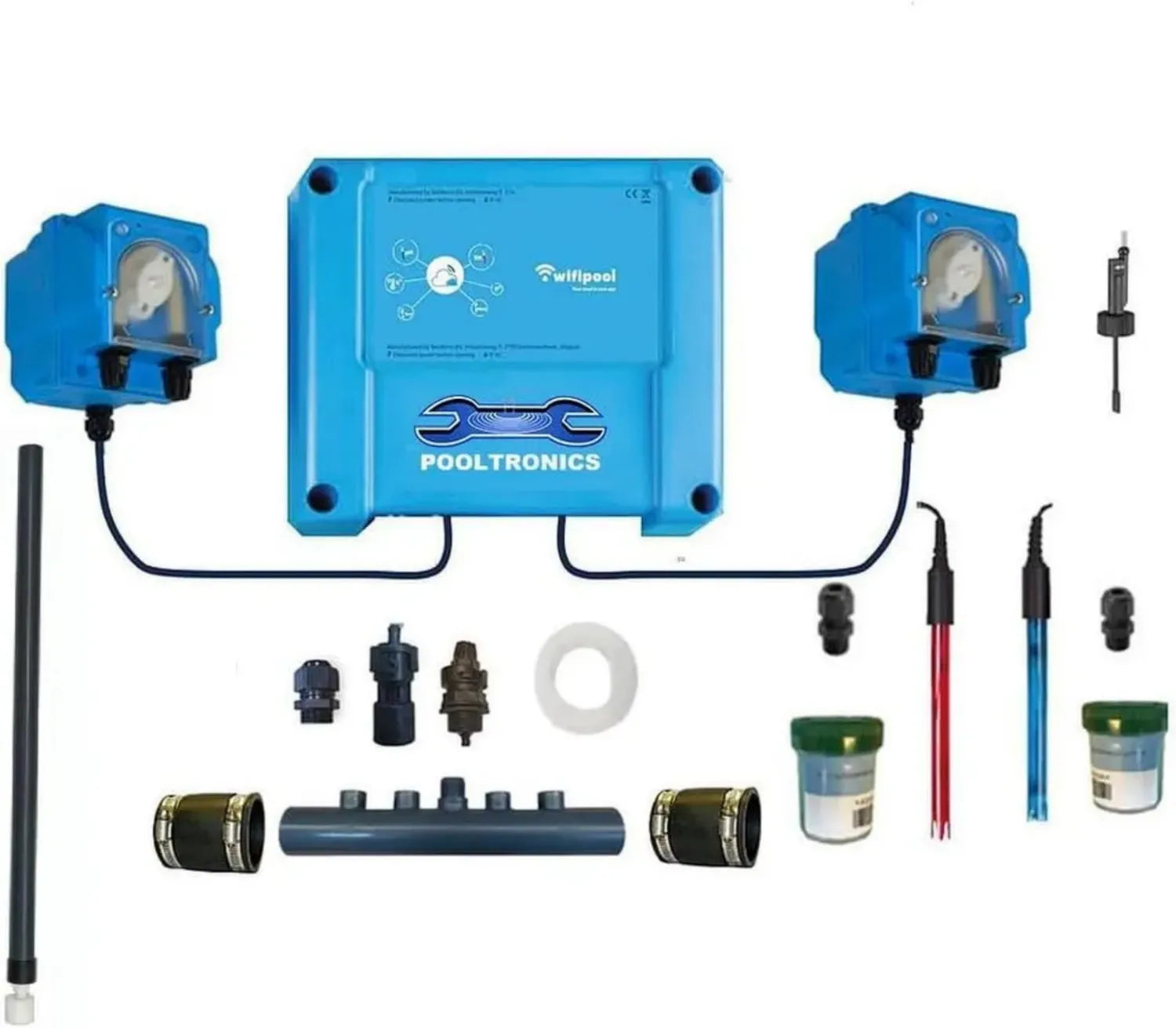 Kit de Gestion Automatique de Piscine et Spa avec WiFi - Système de Dosage de Chlore et pH