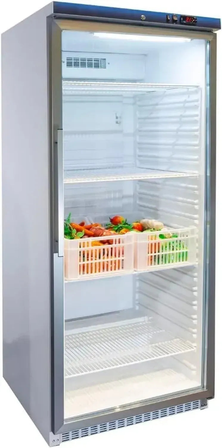 Armoire Réfrigérée GN 2/1 en Inox avec Porte Vitrée - 600L pour Restaurants