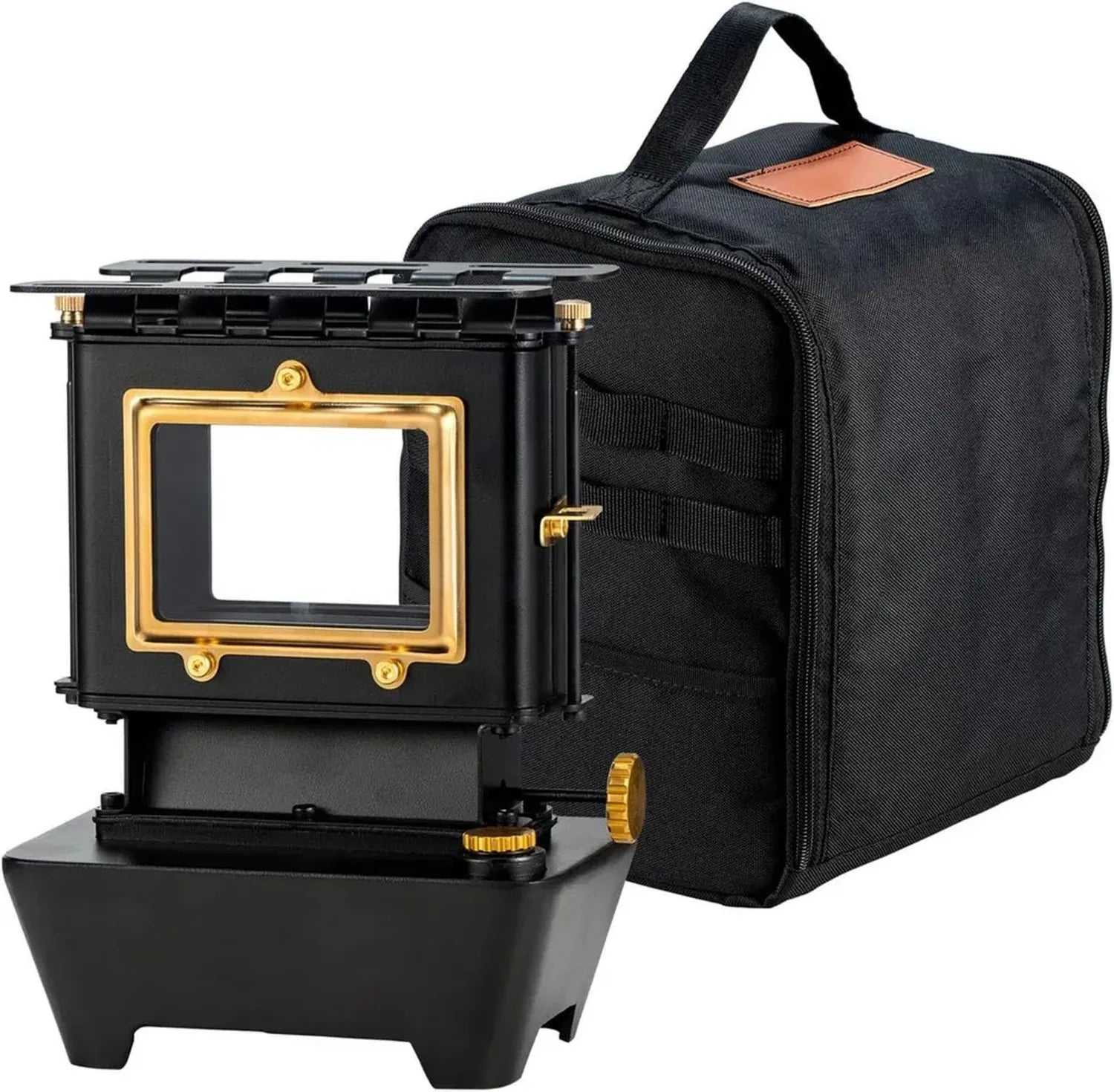 Lanterne à Kérosène Portable de Camping, Lampe Extérieure Multi-Usage pour Cuisine et Chauffage, Autonomie 5-6 Heures, Noire