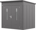 Abri de Jardin Métallique Anthracite 228x180x231 cm - Rangement Extérieur Efficace