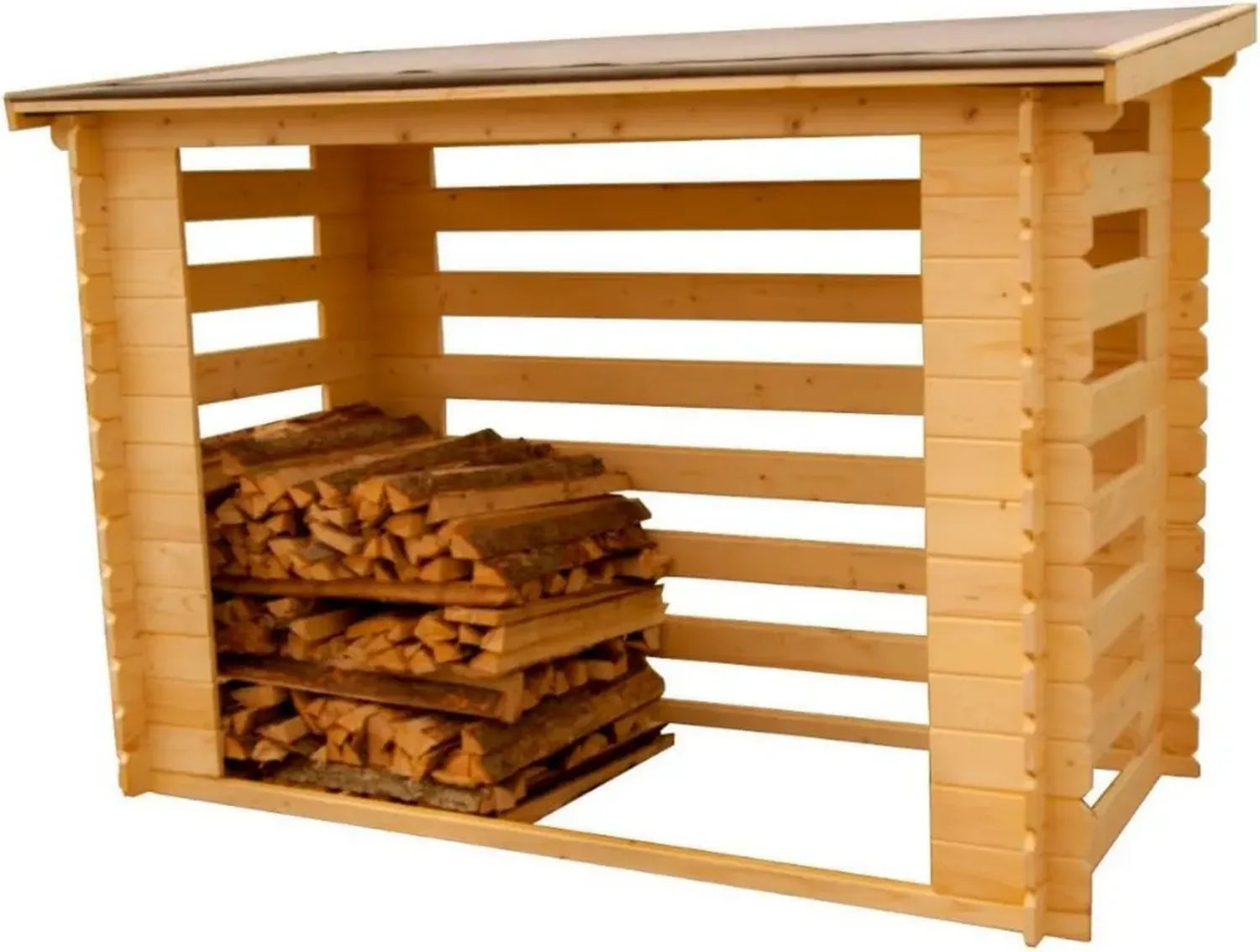 Abri à Bois Fermé en Bois Massif pour 4 Stères, Design Élégant