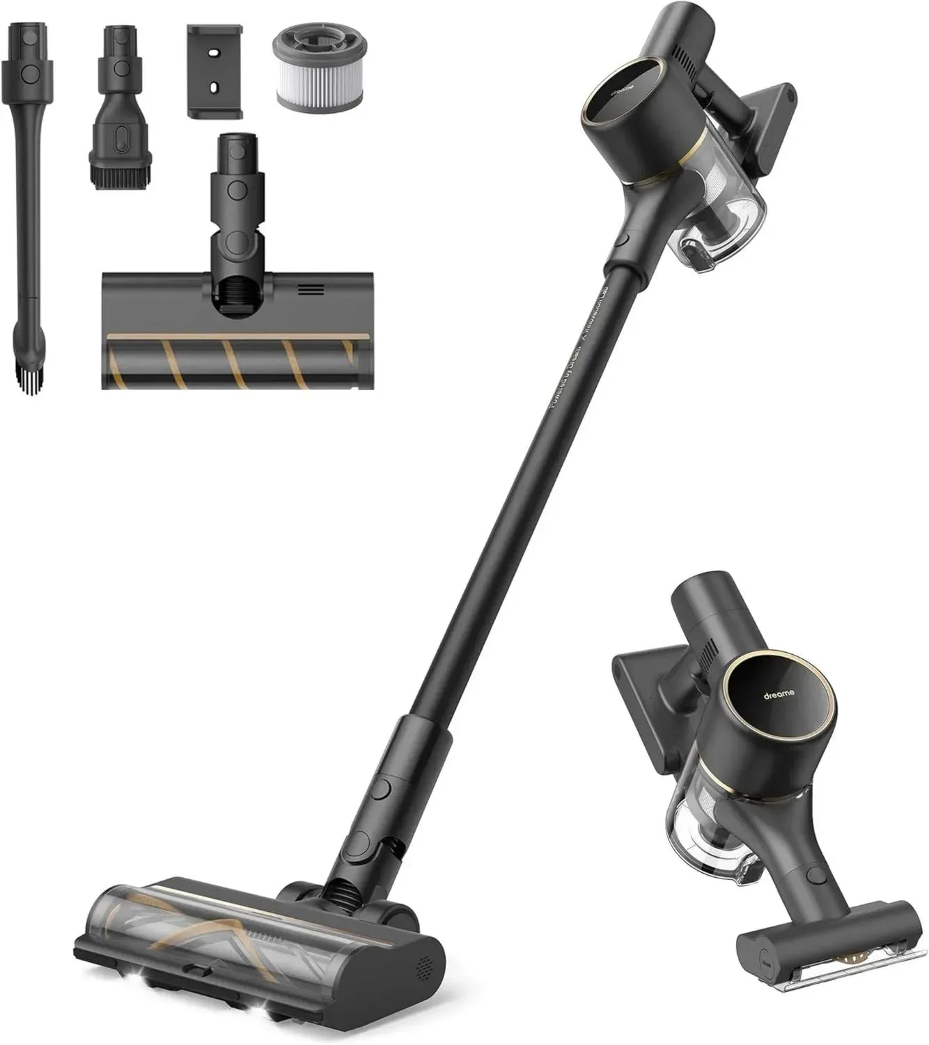 Aspirateur sans Fil Dreame R10 Pro, Puissance 150AW, Autonomie 65 min, Brosse LEDs Multi-Surfaces, Élimination des Poils d'Animaux, Idéal pour Maison et Voiture