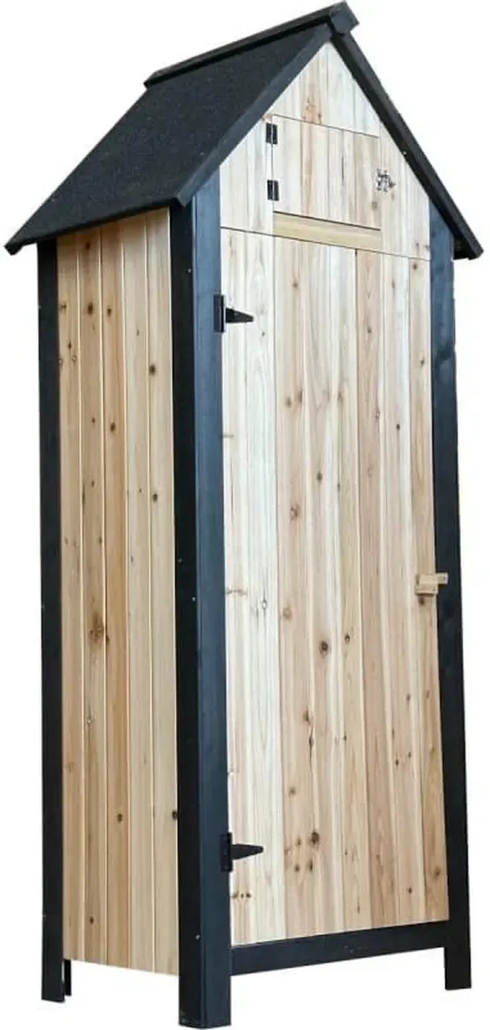 Armoire de Jardin en Bois FSC avec Étagères et Toit en Feutre