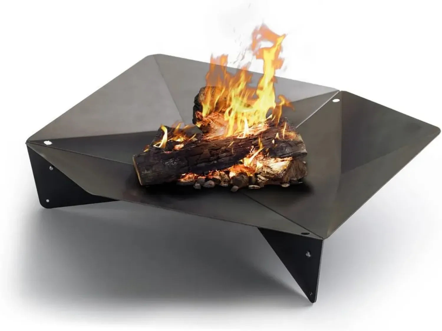 Cheminée Brasero Triple 120 en Acier Corten pour Terrasse et Jardin