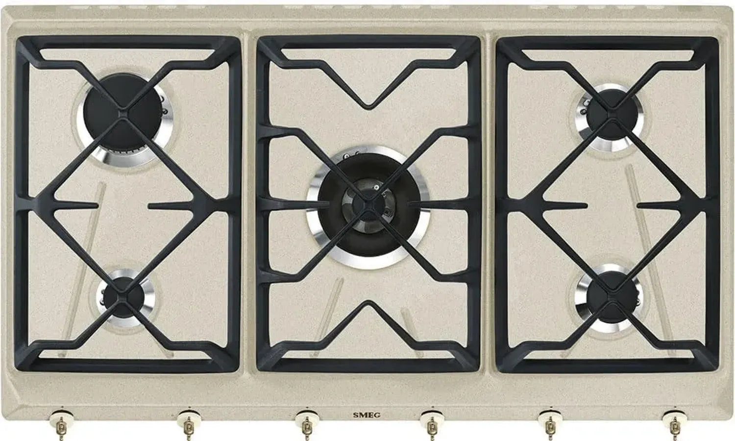 Plaque de Cuisson à Gaz SMEG SRV896AVOGH2, 6 Feux, Design Vintage