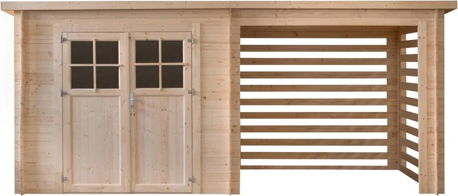 Cabane de Jardin Double, 10,5m², 4790 x 2200mm, Épaisseur 19mm, INT046