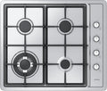 Table de Cuisson à Gaz 4 Brûleurs Inox, 60 cm Encastrable, 7,8 kW, Compatible Gaz Naturel et Butane, Sécurité Thermocouple, Grilles en Fonte