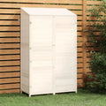 Cabane de jardin en bois de pin massif blanc 102 x 52 x 174,5 cm - Solution de rangement robuste pour jardin
