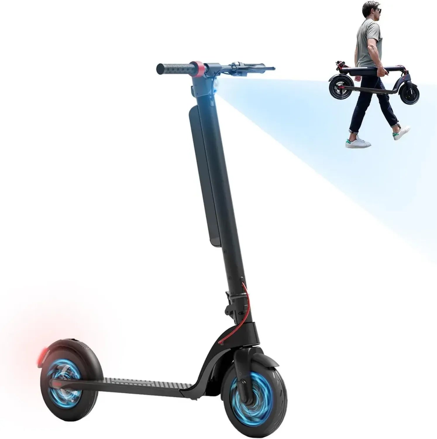 Trottinette Électrique pour Adulte, Batterie Amovible, 350W, 25 km/h, Autonomie jusqu'à 40 km, Modèle Pliable avec Double Frein et Écran LCD