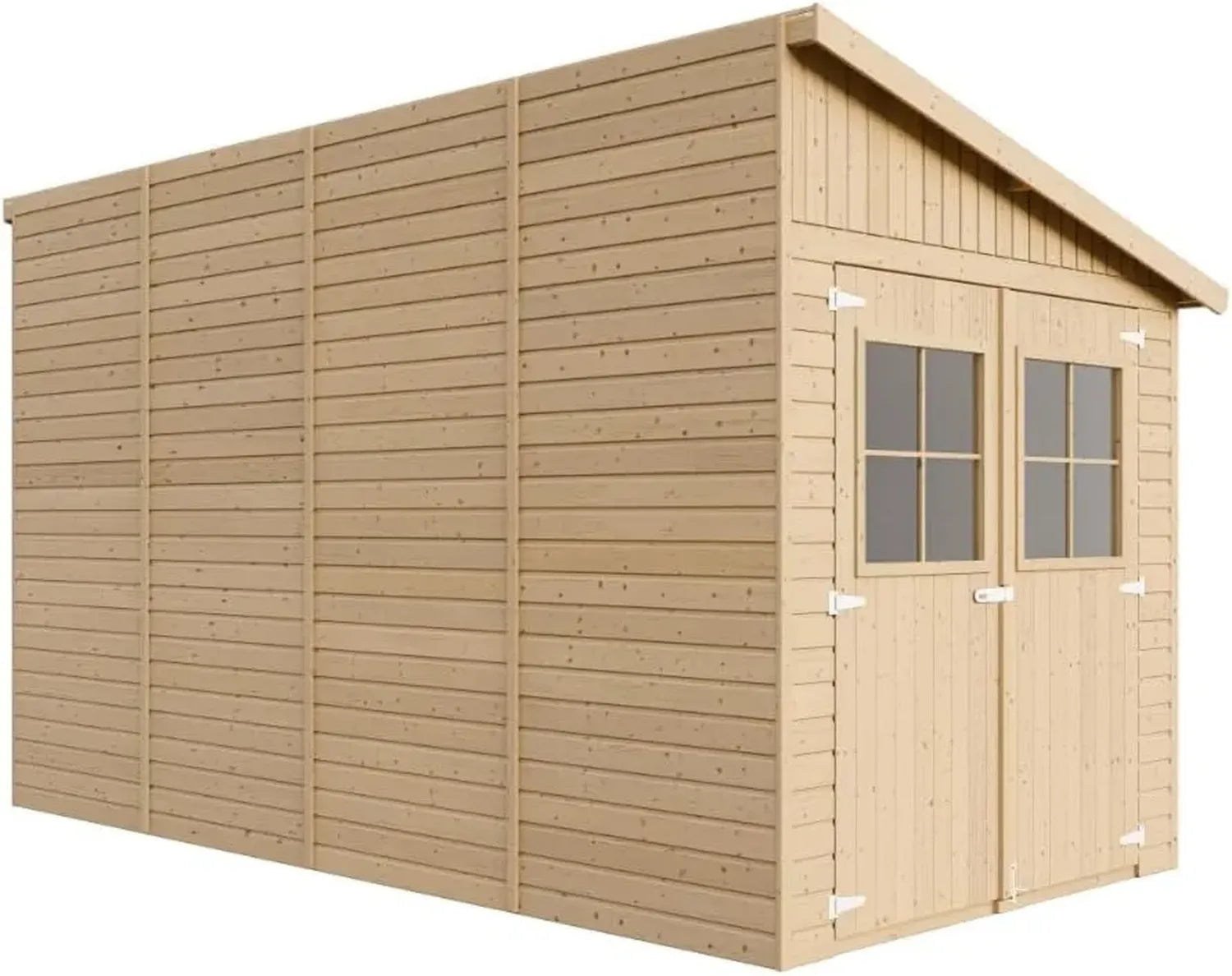 Cabane de Jardin en Bois avec Fenêtres - Espace de Rangement Extérieur 8m², H244x218x416 cm, Atelier pour Outils et Vélos - TIMBELA M340A