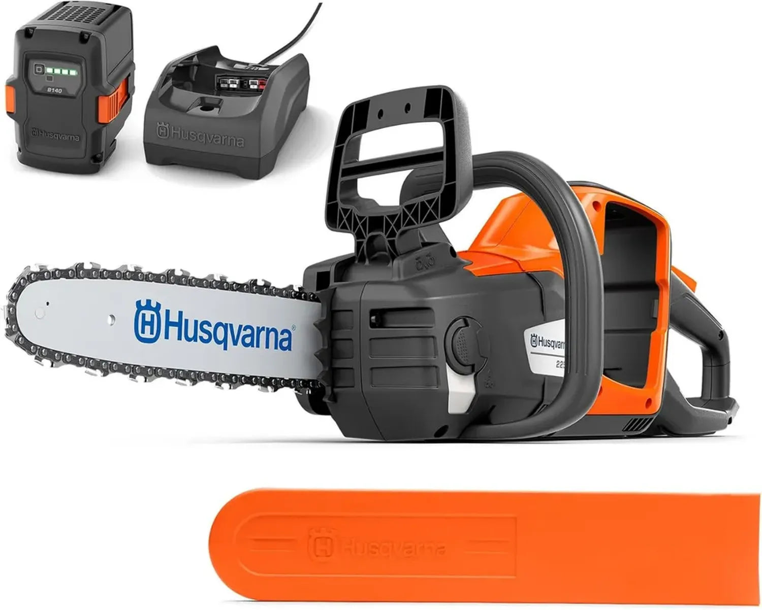 Husqvarna 225i : Tronçonneuse sans fil 36V avec batterie et chargeur, légère et silencieuse, guide de 30 cm, vitesse de chaîne 20 m/s, pour élagage et entretien du jardin