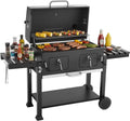 Gril à Charbon VEVOR avec Roulettes, Grande Surface de Cuisson 0,5 m², Idéal pour Barbecue en Plein Air, Pique-nique, Terrasse et Jardin, Tablettes Latérales Pliables