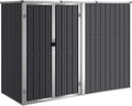 Abri de Rangement de Jardin en Acier Galvanisé Anthracite 225x89x161cm