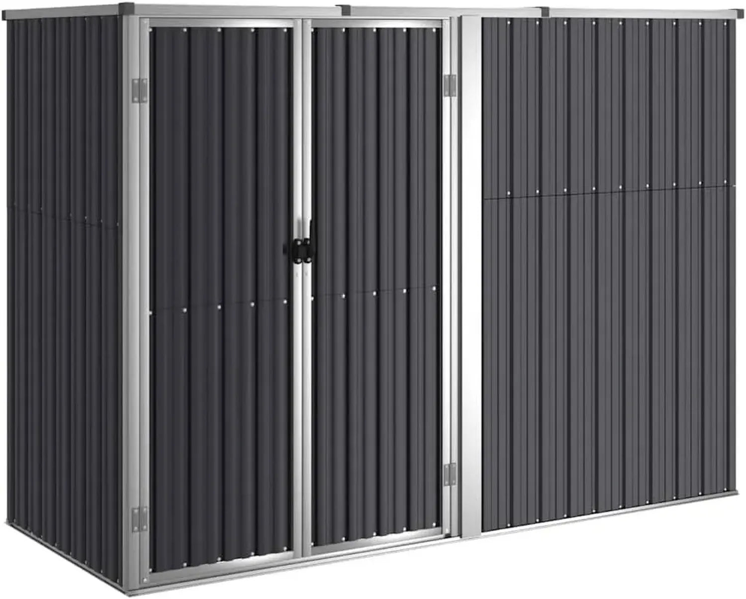 Abri de Rangement de Jardin en Acier Galvanisé Anthracite 225x89x161cm
