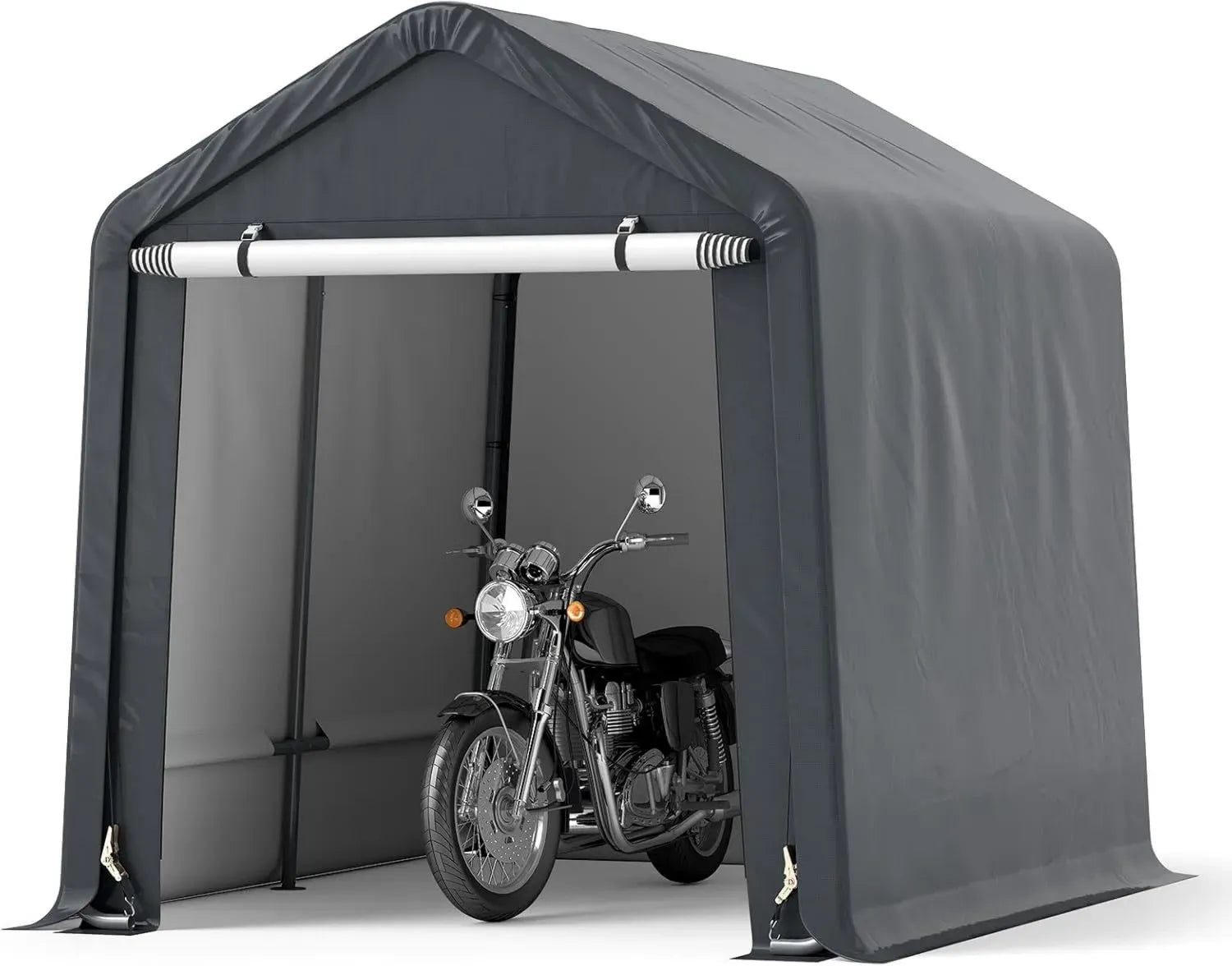 Abri de Jardin Portable en PE 195 x 240 x 214 cm, Protection Solaire et Imperméable, Idéal pour Voiture et Moto