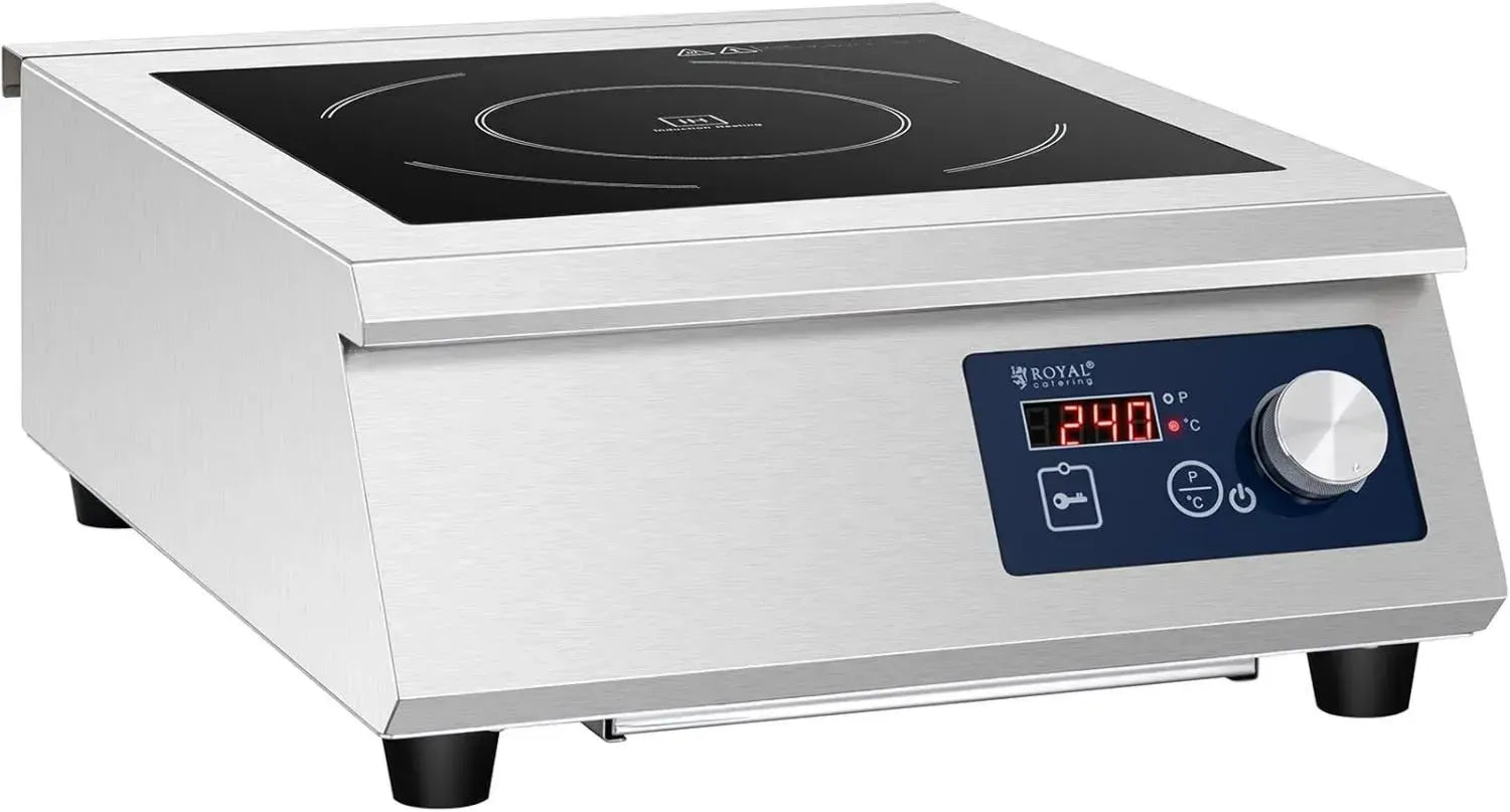 Réchaud à Induction Portable en Acier Inoxydable - 5000W, 33 cm