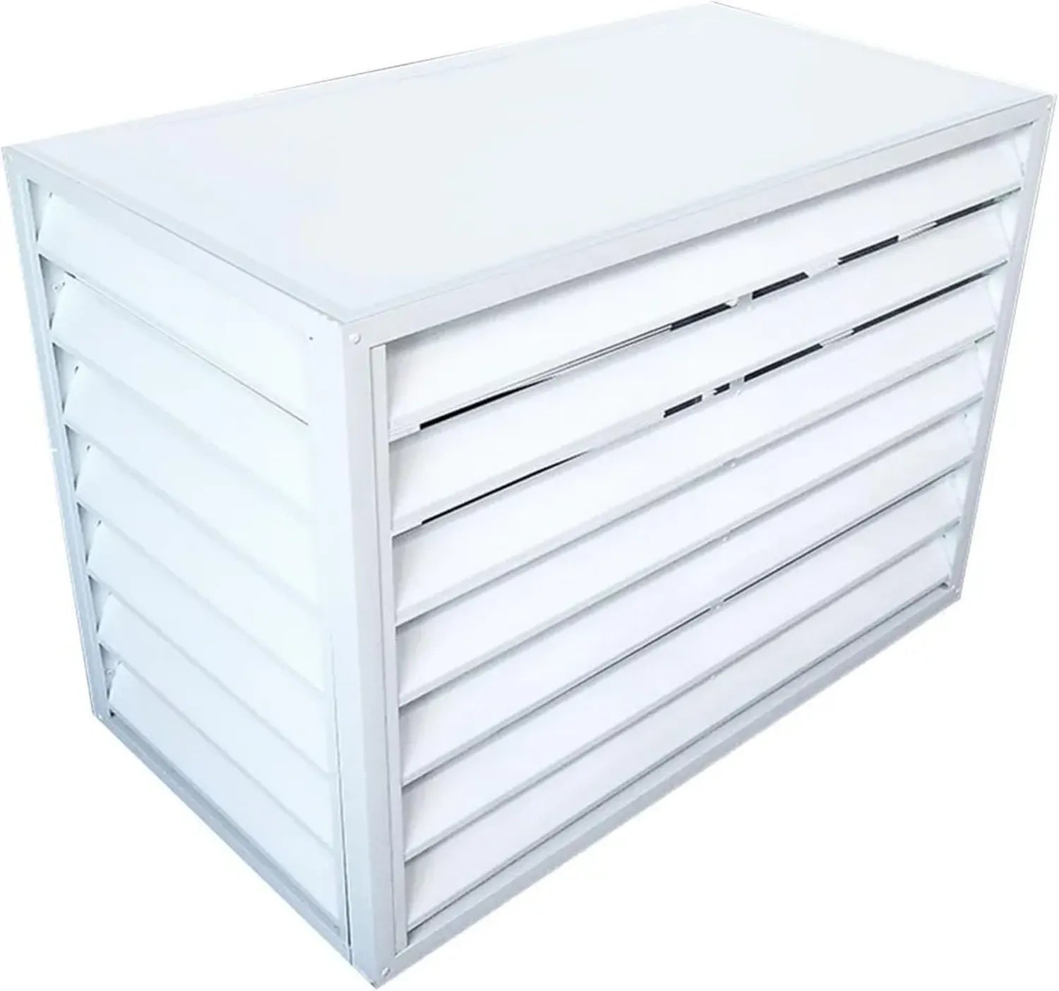 Coffre de protection en aluminium pour climatiseur extérieur, insonorisé, antichoc, résistant à l'eau et à la poussière, couleur blanche, 100x50x70cm