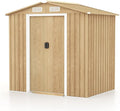 Abri de Jardin en Acier Galvanisé avec Porte Coulissante et Ventilation, 196 x 142 x 186 cm, Inclus Rampe et Gants
