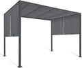 Pergola de Jardin 3x3 M avec Toile Gris Anthracite - Structure Coulissante