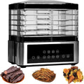 Déshydrateur Alimentaire en Inox 350W, 5 Plateaux Sans BPA, Minuterie et Température Réglables