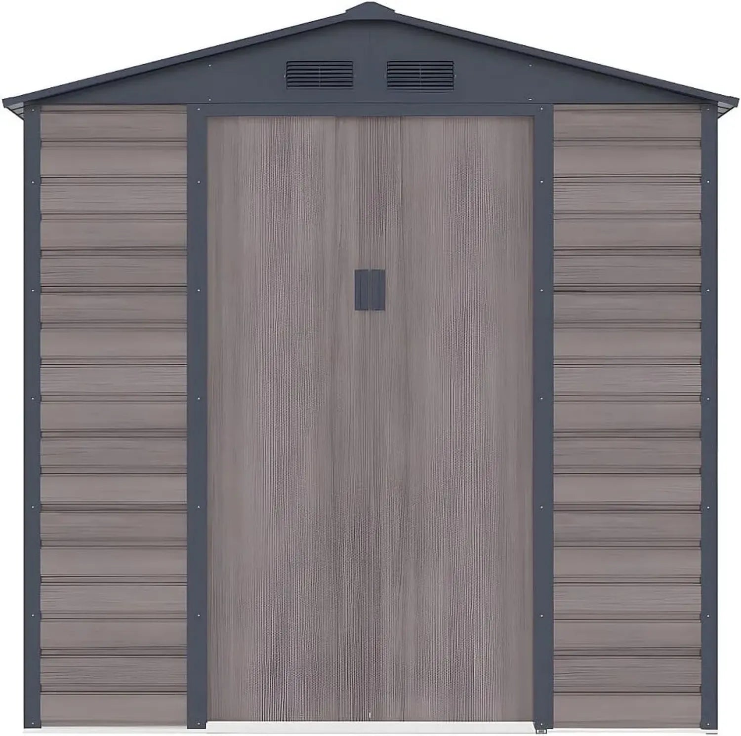 Abri de Jardin en Acier Galvanisé Gris Effet Bois 4,15 m² - Modèle ADELMO
