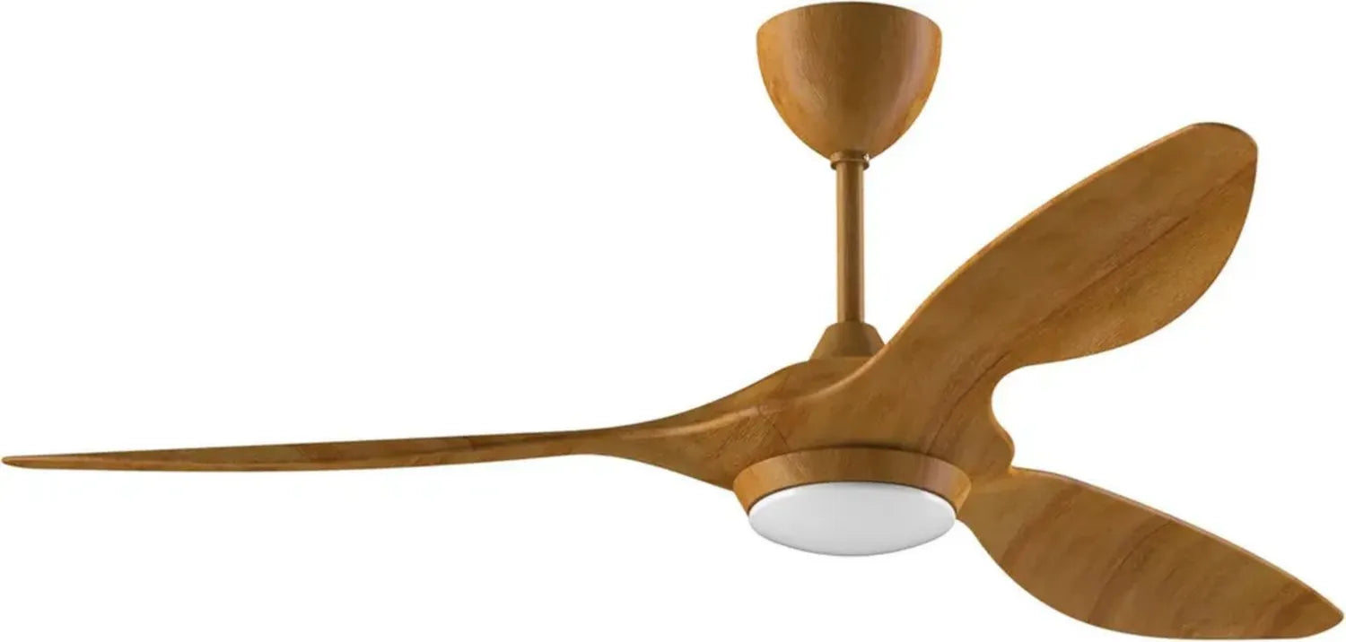 Ventilateur de Plafond 132cm avec Télécommande et LED Variable, Moteur Silencieux Réversible, Fonction Minuterie, Finition Érable