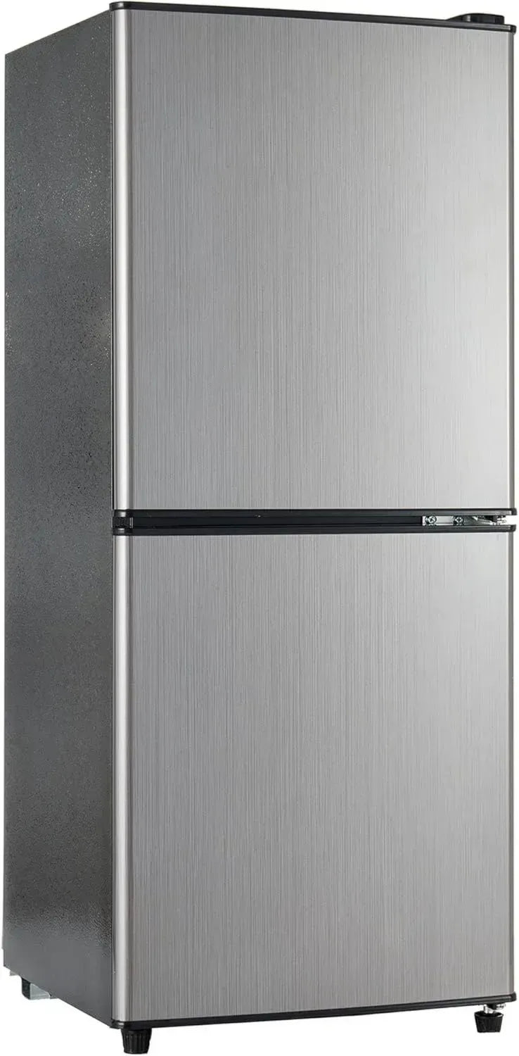 Réfrigérateur 106L avec Congélateur 4 Étoiles, Thermostat à 7 Positions, Éclairage LED, Clayettes Réglables, Classe Énergétique E