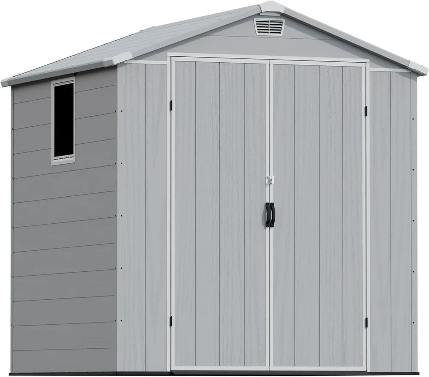 Cabane de Jardin en Résine Devoko avec Portes Doubles et Toit Apex – Rangement Extérieur Étanche pour Outils, Vélos et Déchets
