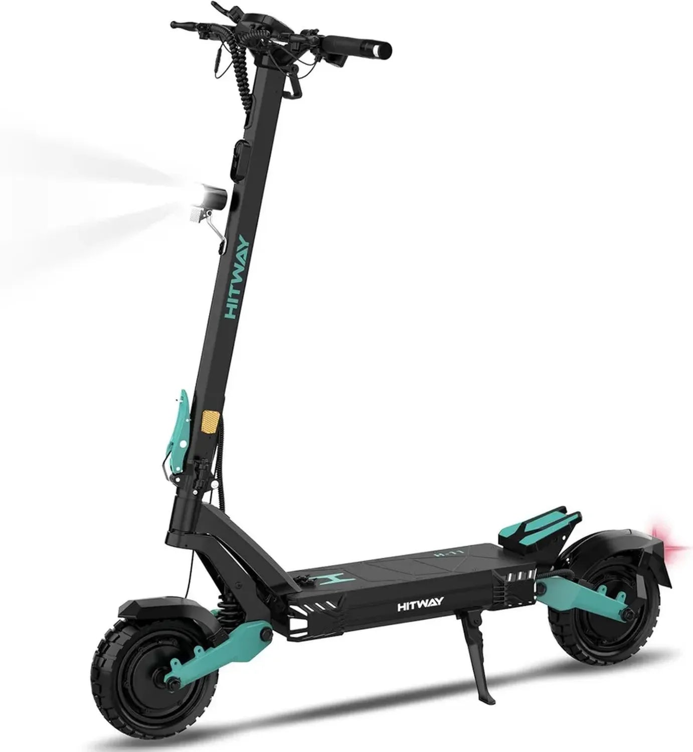 Trottinette Électrique Adulte HITWAY H11 - Puissance 2x1600W, Autonomie 110KM, Batterie 52V 23.4Ah - Pneus Tubeless 10 Pouces, Double Suspension, 120kg Max - Pliable avec APP et NFC