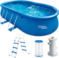 Kit Complet de Piscine Gonflable Ovale Bleu Summer Waves 549x345x107cm