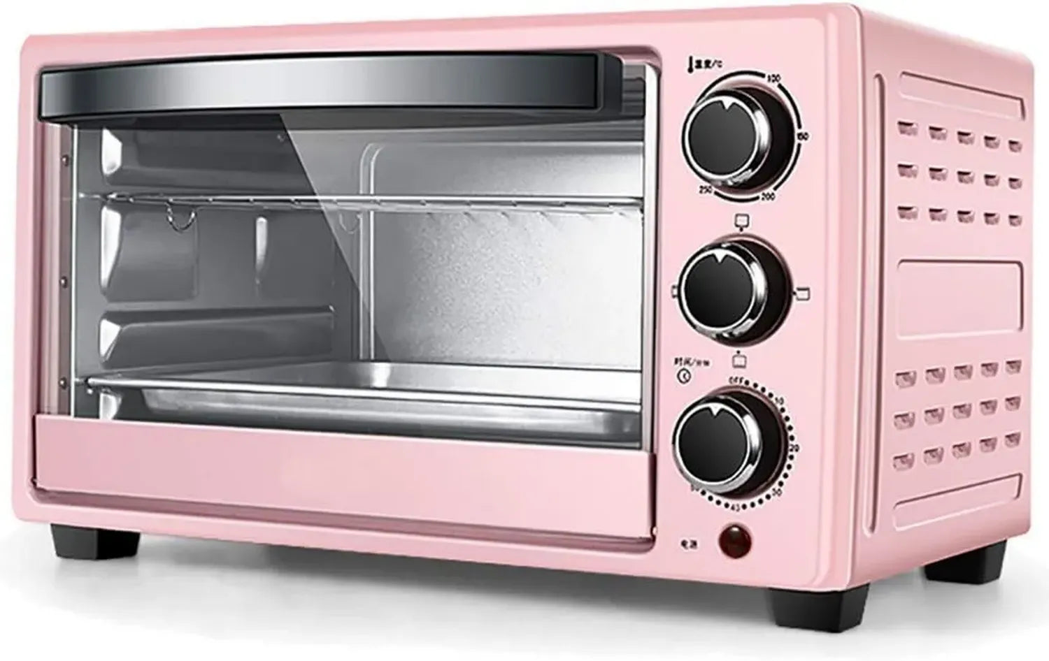 Four Électrique Multifonction 23L, Grille-Pain avec Convection et Minuterie, Rose