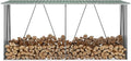 Abri de Rangement pour Bois en Acier Galvanisé - 330x84x152 cm - Couleur Verte